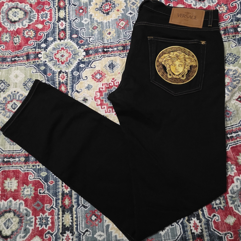 Versace Black Slim Fit Jeans Premium Design